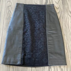 100% genuine leather skirt with lace
